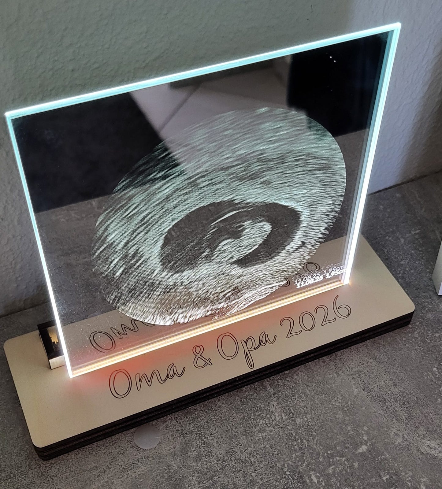 Spiegelaufsteller Ultraschall -Personalisierbar-