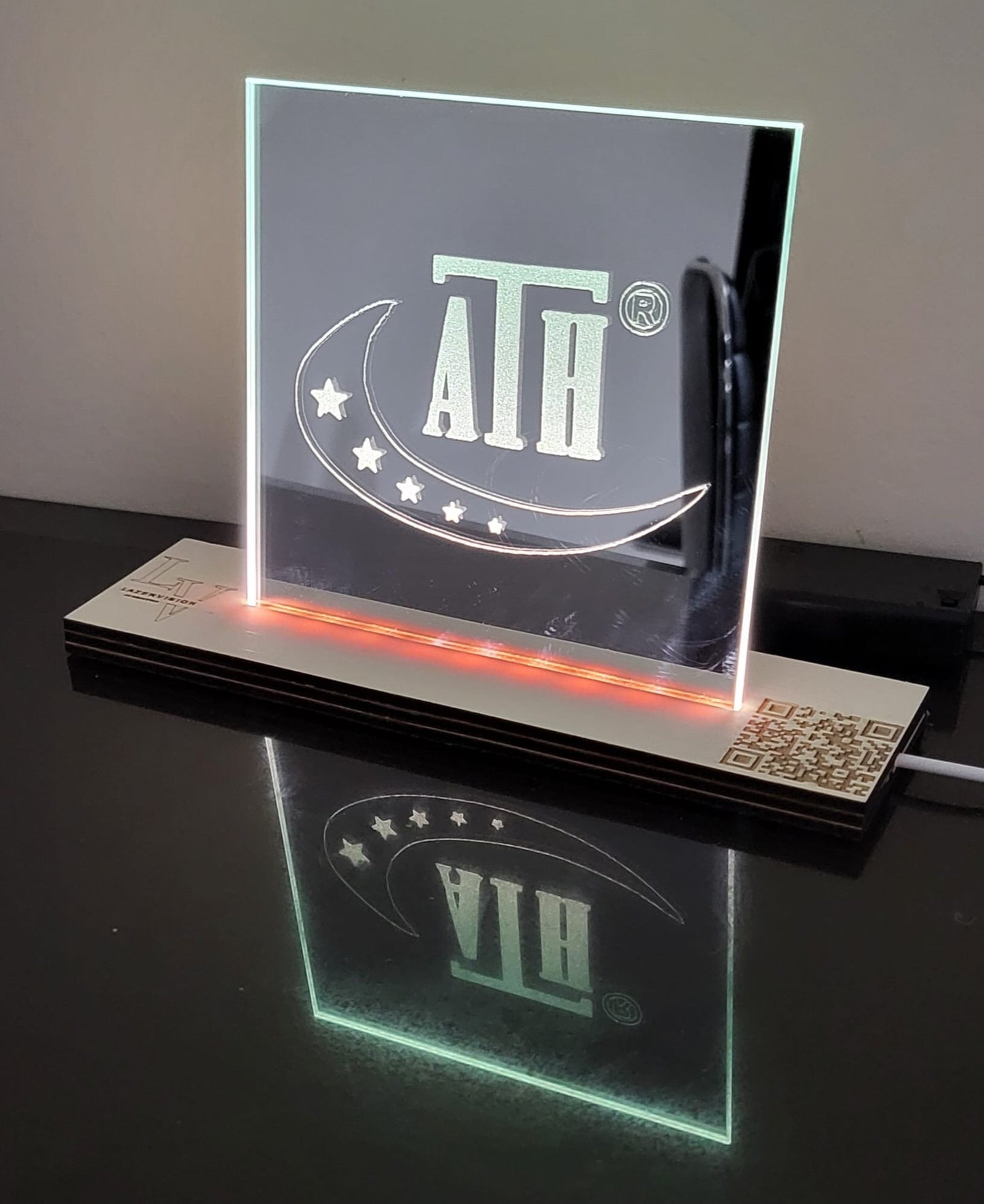 Spiegelaufsteller mit Led -Personalisierbar- Galerie