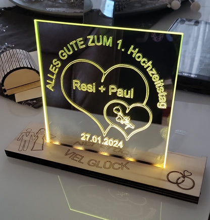 Spiegelaufsteller mit Led -Personalisierbar- Galerie
