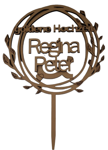 Tortenstecker aus Holz  -Personalisierbar- Galerie