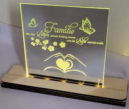 Spiegelaufsteller mit Led -Personalisierbar- Galerie
