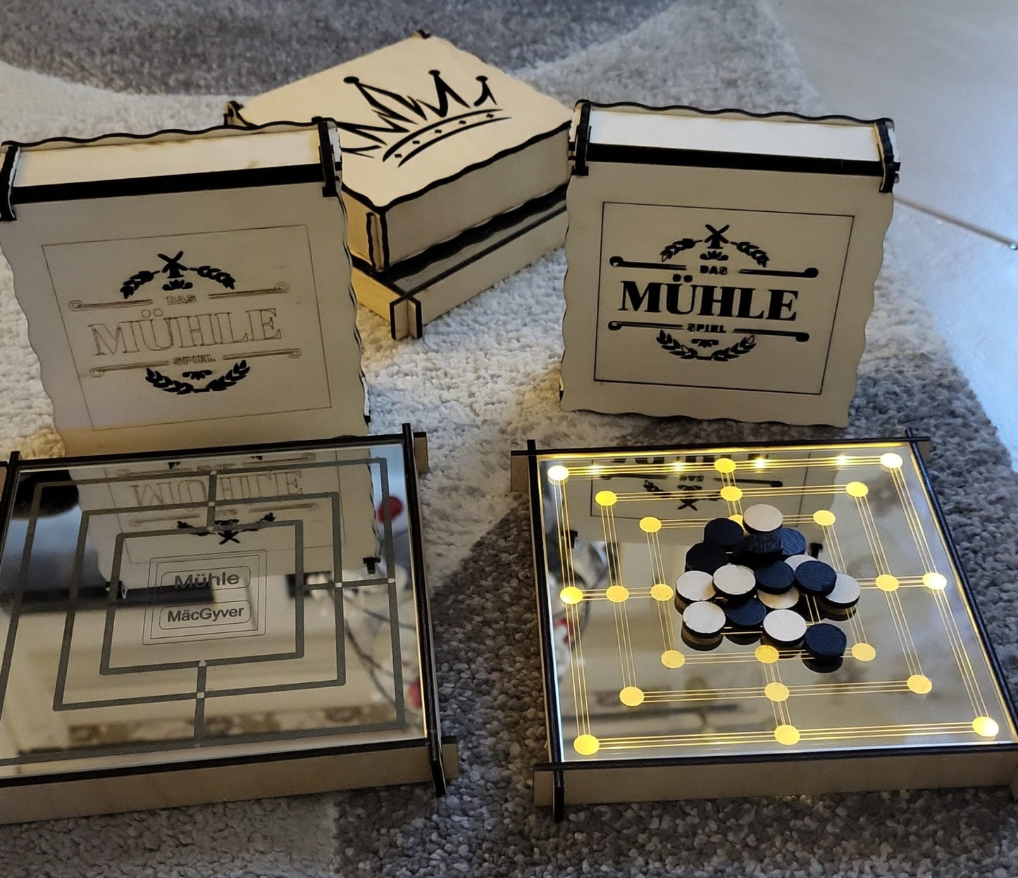 LED Mini Brettspiele - Schach/Dame/Mühle - Galerie