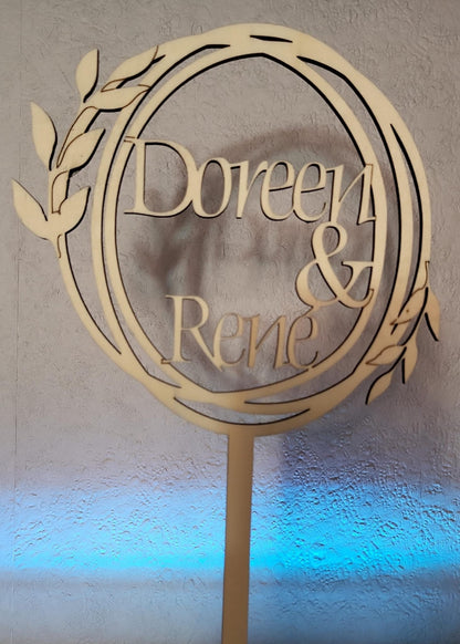 Tortenstecker aus Holz  -Personalisierbar- Galerie