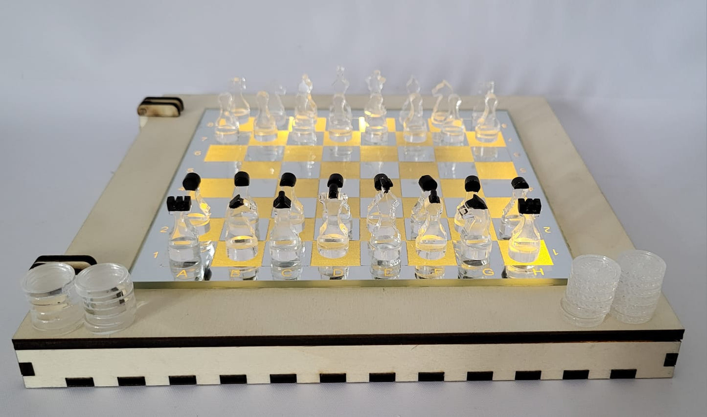 LED Mini Brettspiele - Schach/Dame/Mühle - Galerie