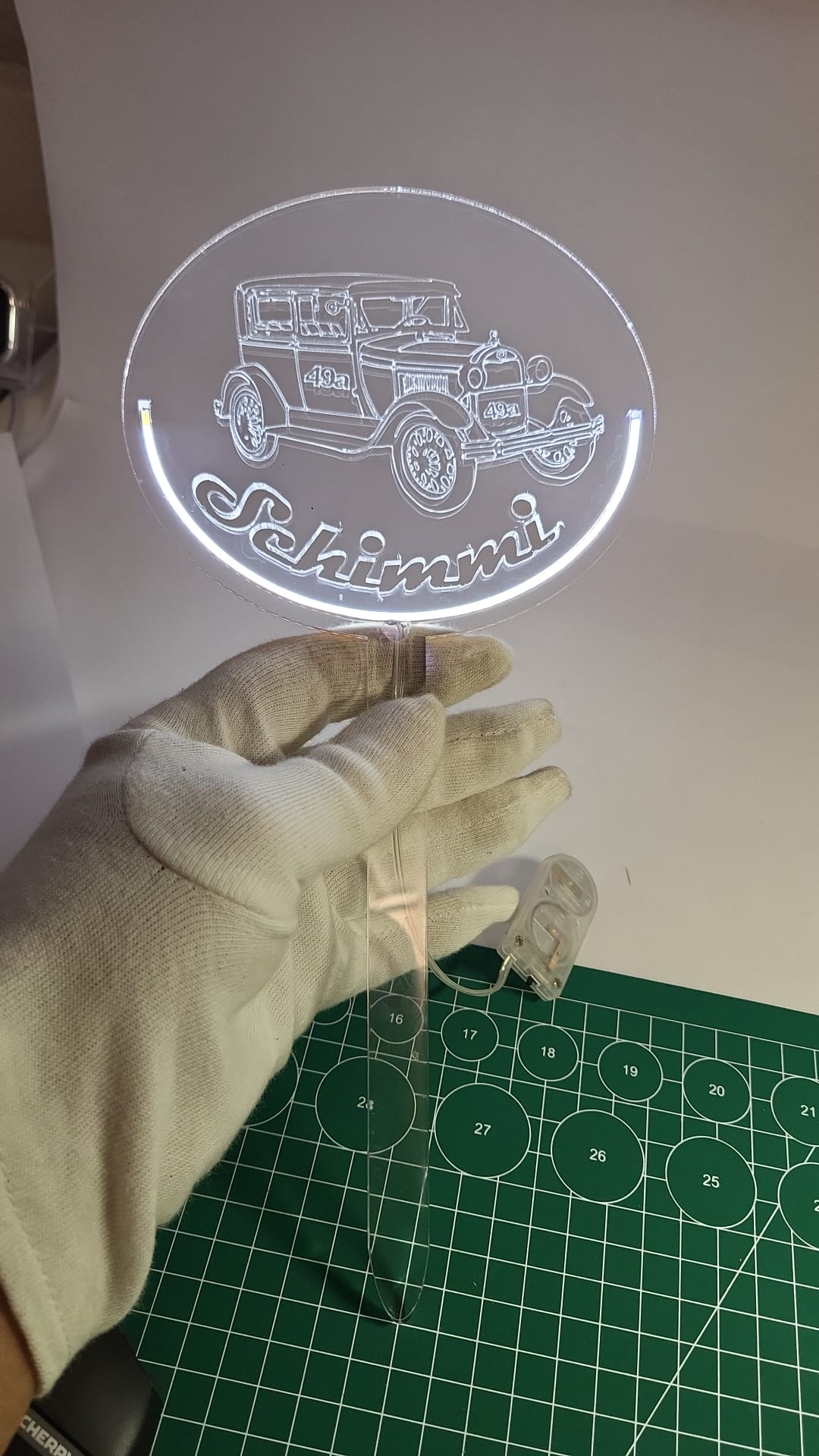 Acryl Tortendeko mit Beleuchtung